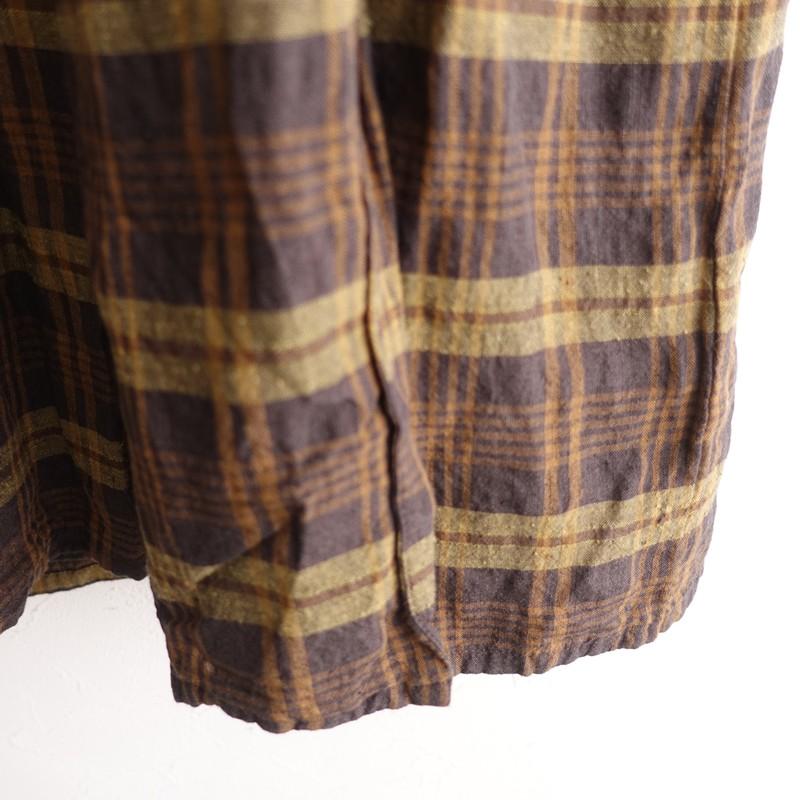 fig London フィグロンドン チェック ロングスカート リネン fig London（フィグロンドン） *リネンコットンチェックラップスカート