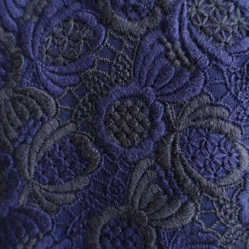 Sally Scott（サリースコット） *コットン刺繍台形スカート*9ネイビー