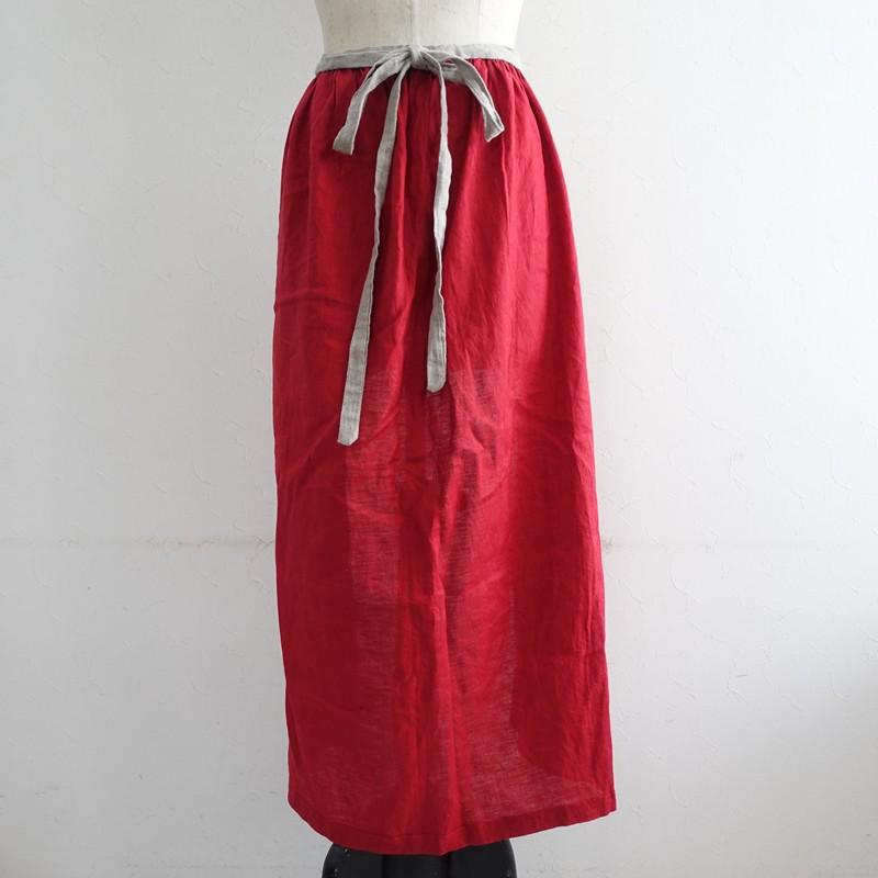 早川ユミさん　エプロン【新品、未使用】 Yumi's works 早川ユミ *エプロンスカート*S巻きラップ赤レッド(sk33