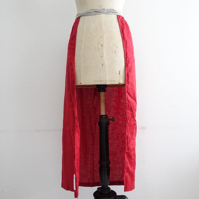 早川ユミさん　エプロン【新品、未使用】 Yumi's works 早川ユミ *エプロンスカート*S巻きラップ赤レッド(sk33