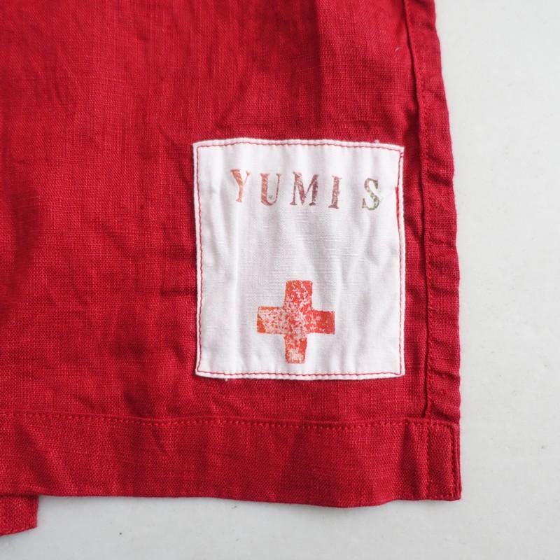 Yumi's works 早川ユミ *エプロンスカート*S巻きラップ赤レッド(sk33