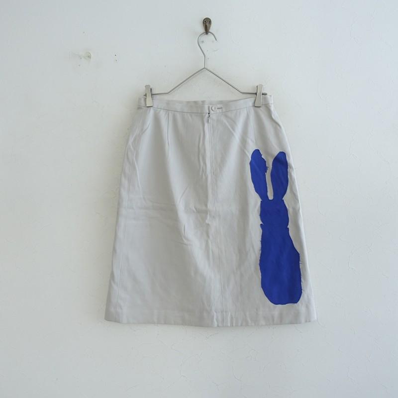 minä perhonen◎momentスカート◎38サイズホワイト◎ゴム◎ mina perhonen（ミナペルホネン） *usagi コットン台形スカート*38
