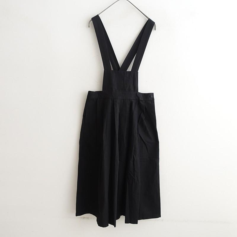 MAGALI（マガリ） 【染】マガリ *サロペットスカート*綿麻ブラック黒