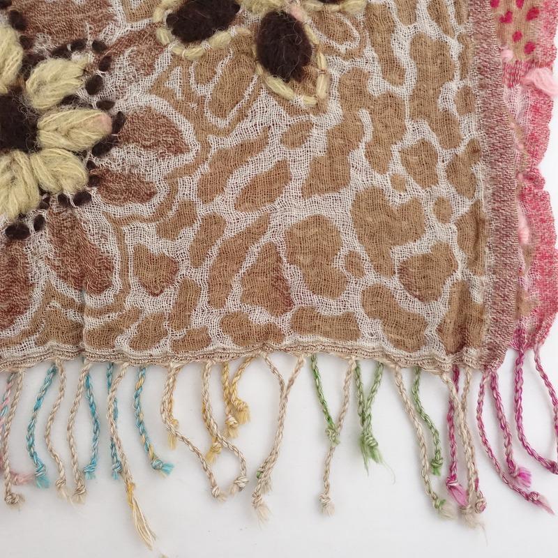 aszakka アザッカ ASZaKKa *刺繍ストール*大判ウール(st11-2302
