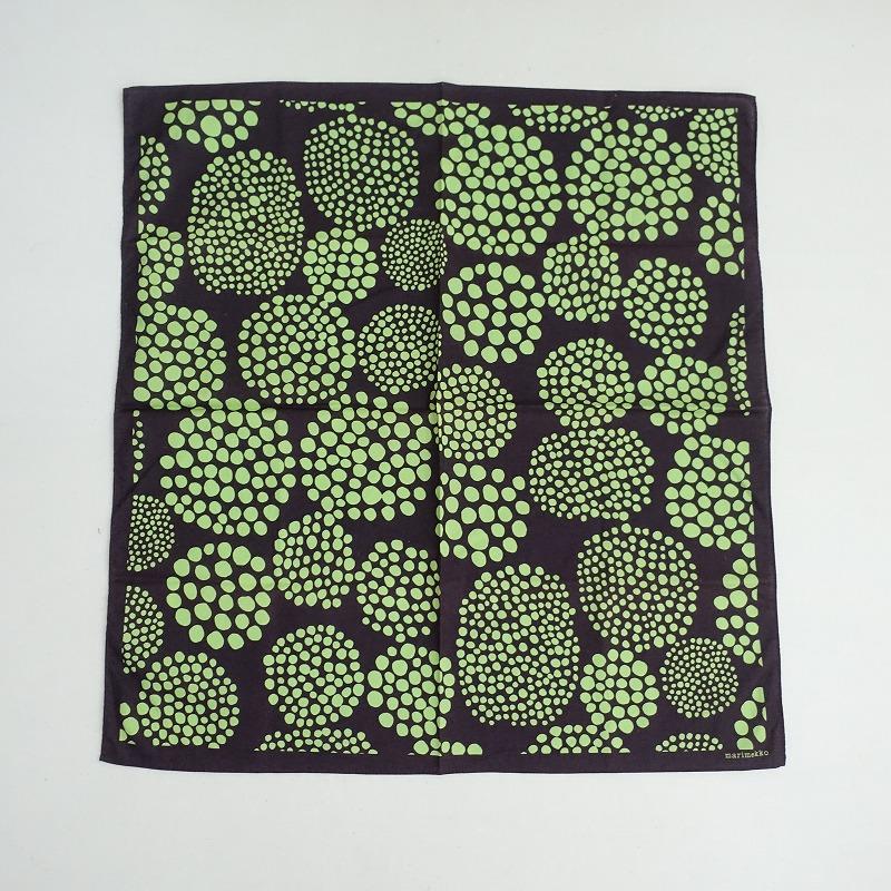 マリメッコ marimekko *スカーフ*総柄プリントドット水玉チーフ
