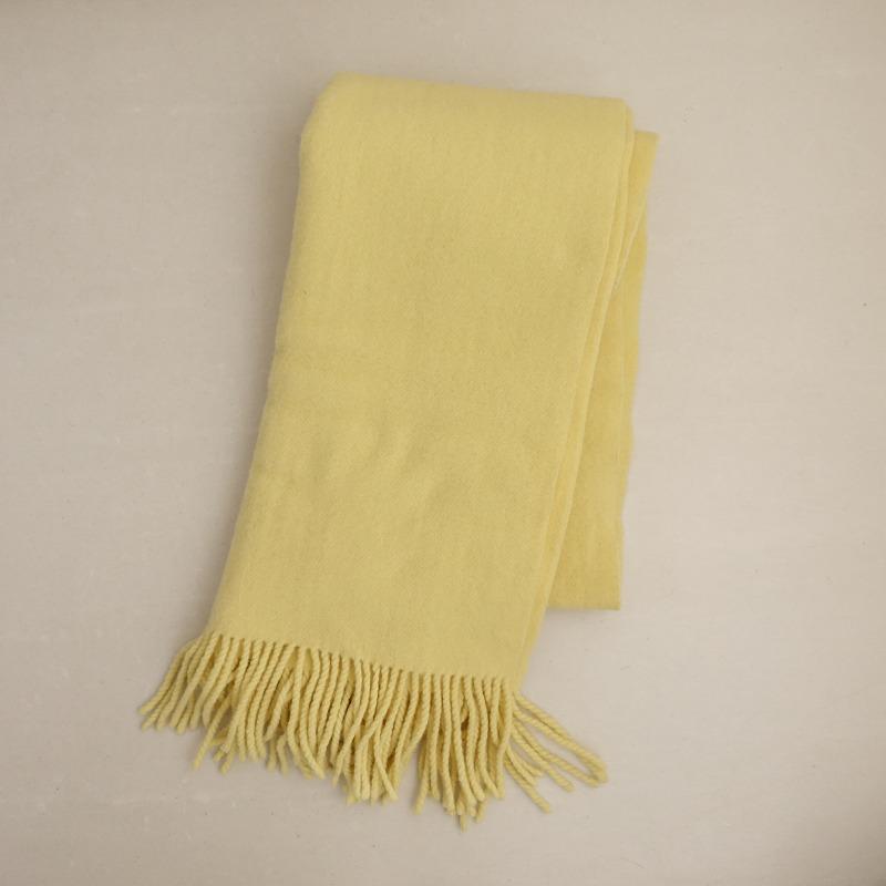ASAUCE MELER（アソースメレ） *ウール大判ストール*毛ライトイエロー