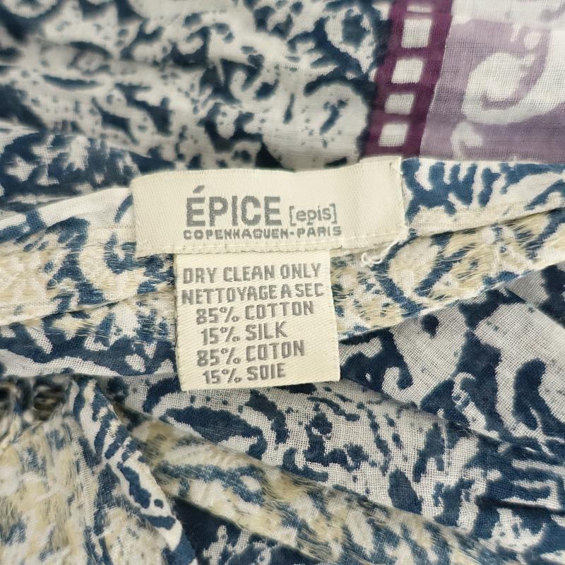 EPICE エピス *コットンシルク総柄ストール*綿絹パープル EPICE エピス *コットンシルク総柄ストール*綿絹パープル