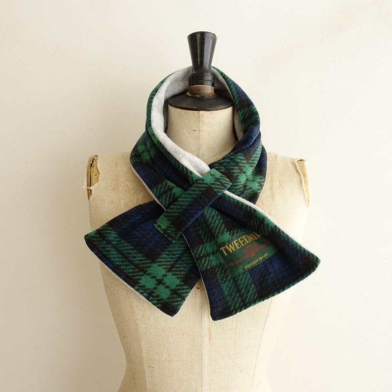 ツイードミル TWEEDMILL *チェックフリースマフラー*ストールショール