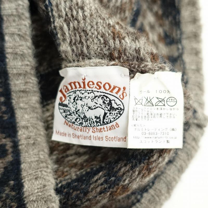 JAMIESON'S ジャミーソンズ　マフラー　フェアアイル柄　ウール100% Jamieson'sジャミーソンズ フェアアイル柄 ウールマフラー