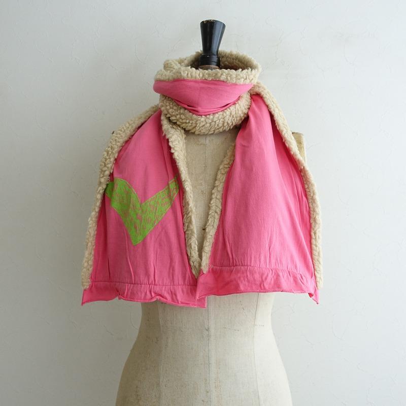 mina perhonen（ミナペルホネン） *ボアマフラー*ピンク×ベージュ1025