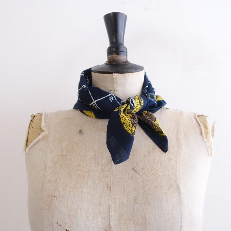 45R スカーフ ヴィンテージ 45R（フォーティファイブアール） 【美品】45R *バンダナ*スカーフ紺総