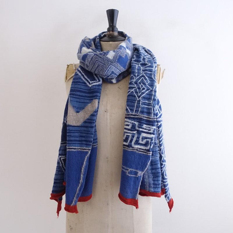 KAPITAL（キャピタル） *縮絨ウールストール*マフラー総柄1225(st7