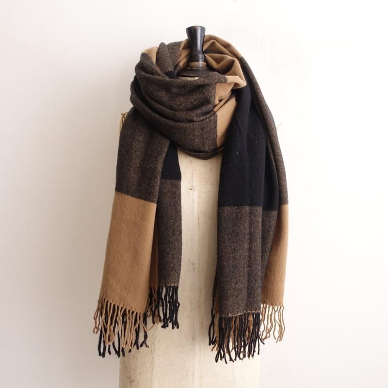 スロー THROW *ブロックチェックストール*ショール大判1225(st7-2512