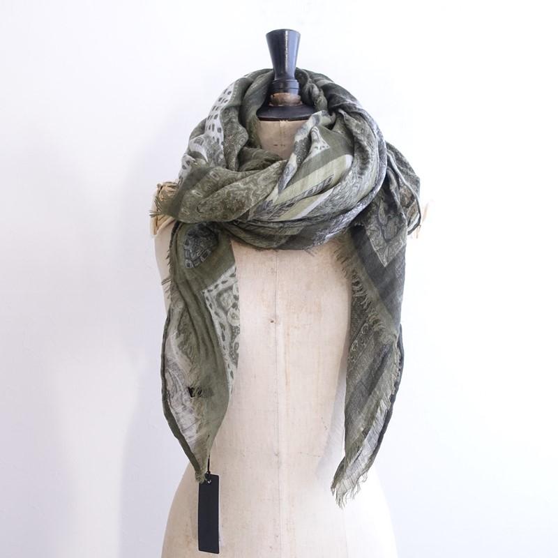 FRANCO FERRARI フランコフェラーリ *総柄ストール*ショール薄手大判綿