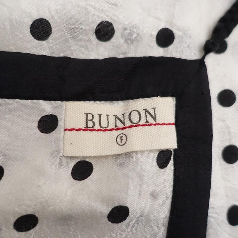 定価1.5万】ブノン BUNON *タッセルスカーフ*大判ドットオフ白×黒
