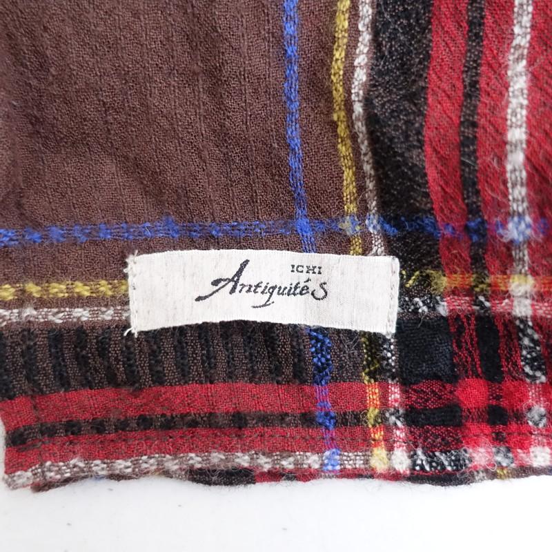 ☆新品未使用☆ ICHI Antiquite's タータンチェック ストール ICHI Antiquites イチ アンティークス ICHI Antiquite's *ウールガーゼ