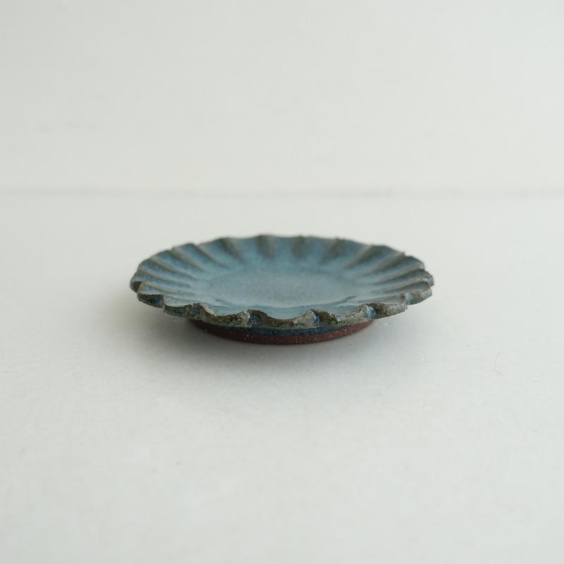 未使用】小澤基晴 *輪花4寸皿 翡翠 12cm*お皿食器キッチン和風器 未使用】小澤基晴 *輪花4寸皿 翡翠 12cm*お皿食器キッチン和風器
