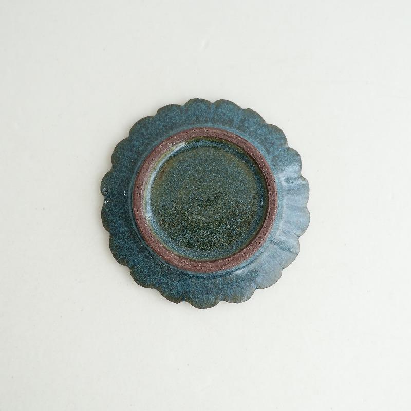 未使用】小澤基晴 *輪花4寸皿 翡翠 12cm*お皿食器キッチン和風器 未使用】小澤基晴 *輪花4寸皿 翡翠 12cm*お皿食器キッチン和風器