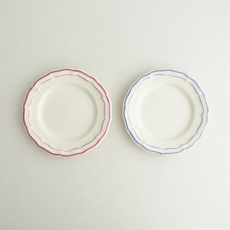 Gien フィレブルー 皿 2枚セット GIEN ジアン *フィレ プレート 16cm ブルー ローズ 2枚セット*お皿食器