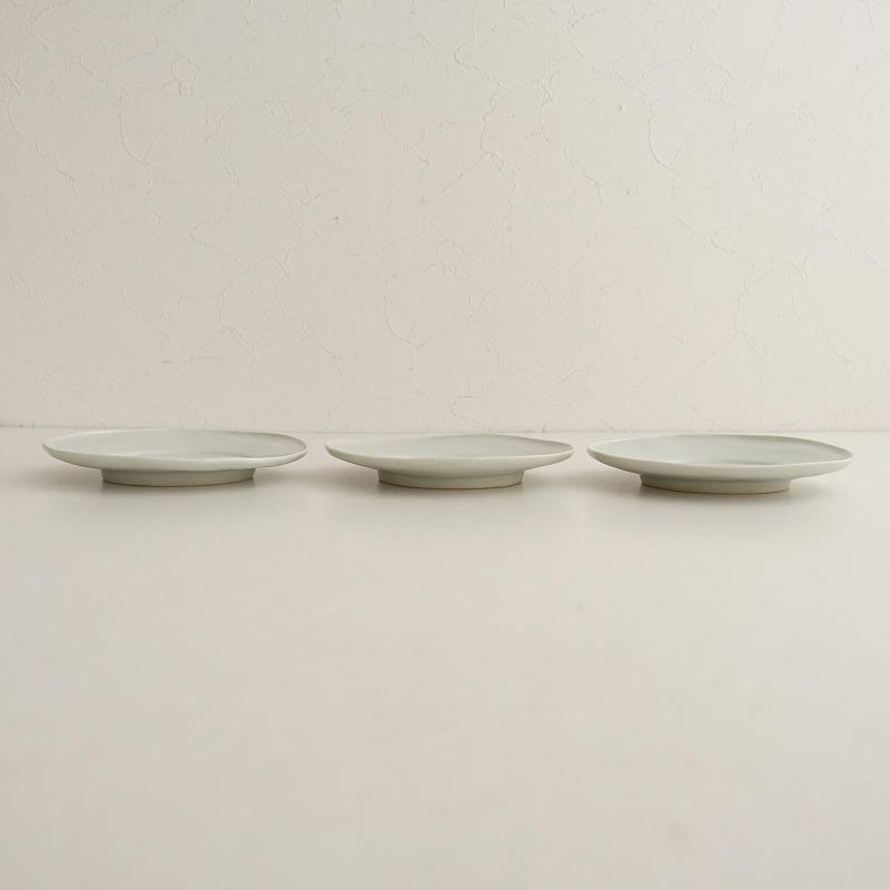 美品】廣政毅 *白磁楕円皿 s 3枚セット*食器お皿キッチン作家【陶器