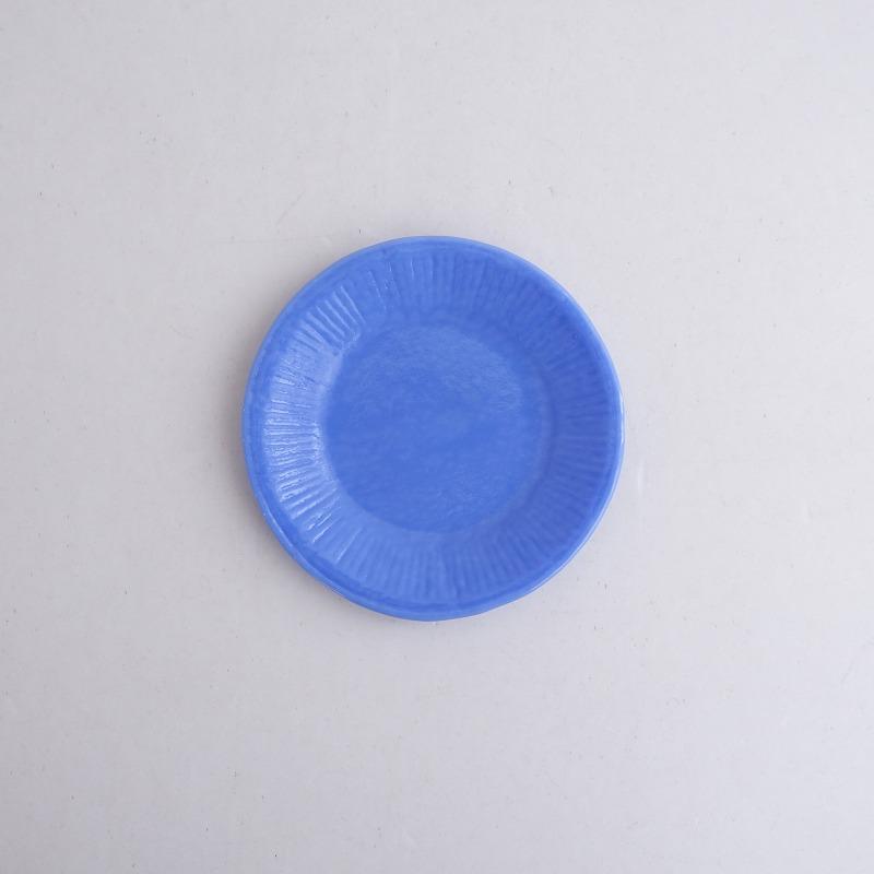 天気雨 *ガラスプレート 13cm ブルー*食器お皿キッチン【陶器】(wa23