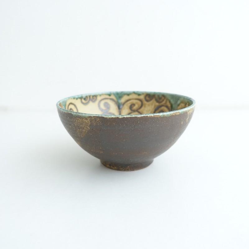 美品】城進 *鉄絵碗*食器キッチンうつわ器ボウル【陶器】(wa23-2510-94