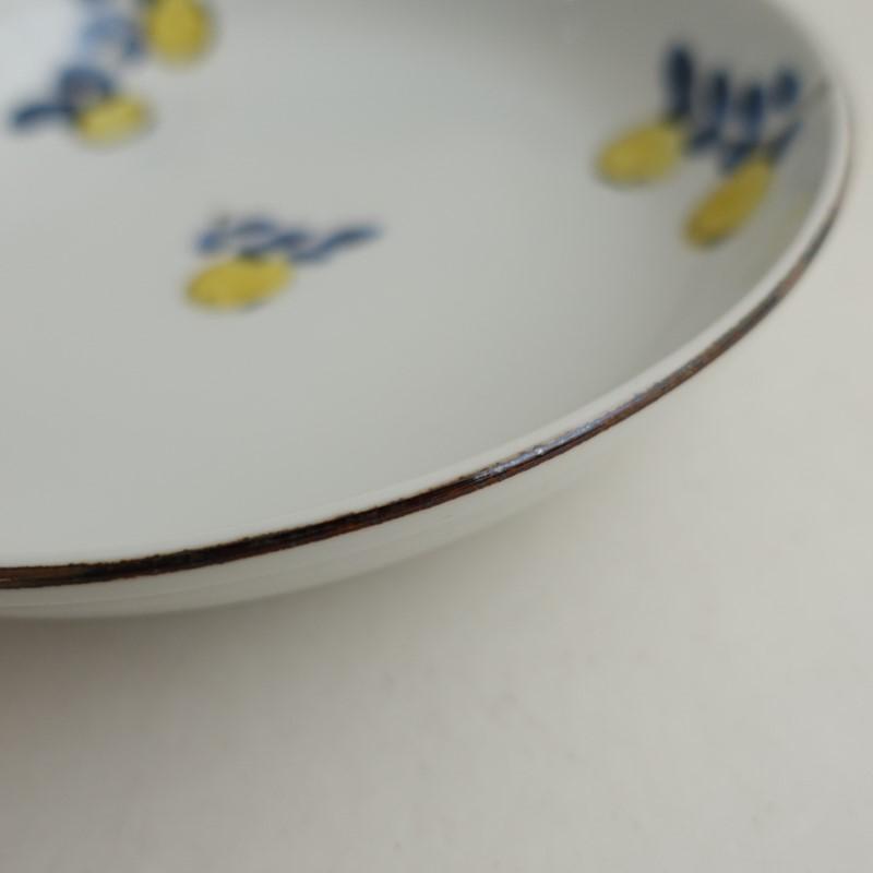 美品】米満麻子 *色絵 レモンの木 23cm*食器お皿キッチン作家プレート