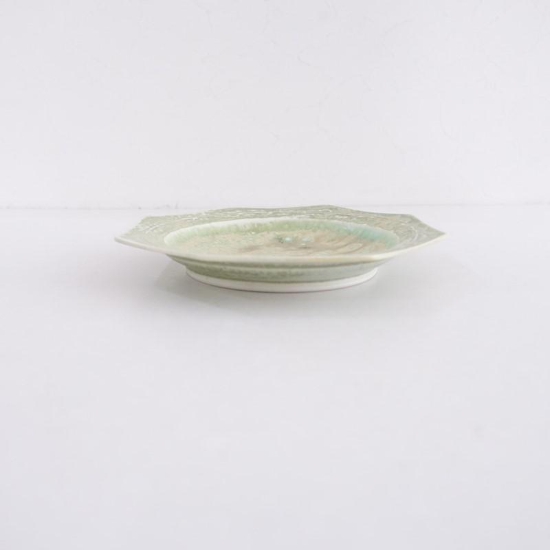 加藤かずみ *オクトゴナルプレート 21cm*食器お皿キッチン作家グリーン