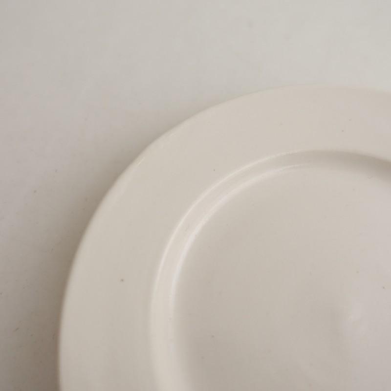 美品】岡田直人 *リム皿 12cm*食器お皿キッチン作家ホワイト【陶器