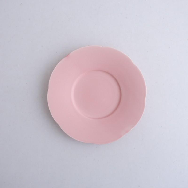 美品】大園篤志 *輪花皿 17cm ピンク*食器お皿キッチン作家【陶器