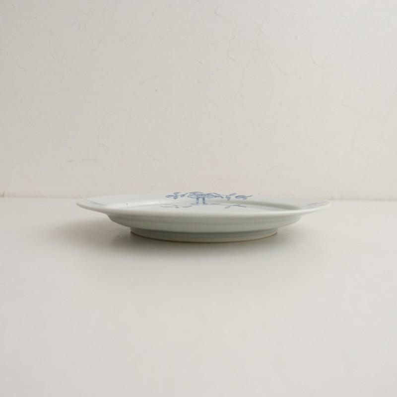 稲村真耶 *花文リム7寸皿*食器お皿キッチン作家【陶器】(wa23-2512-7