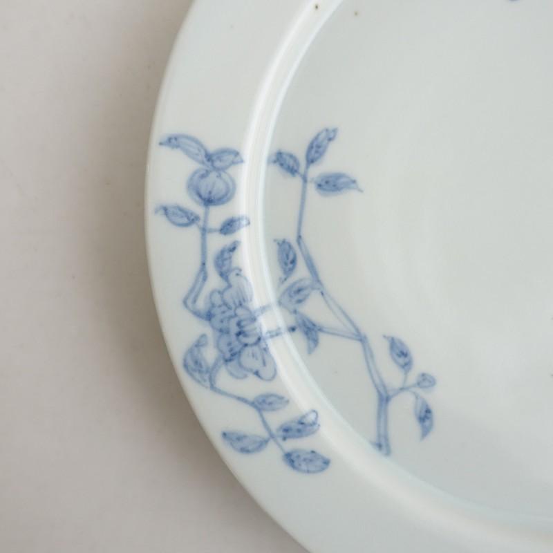 稲村真耶 *花文リム7寸皿*食器お皿キッチン作家【陶器】(wa23-2512-7