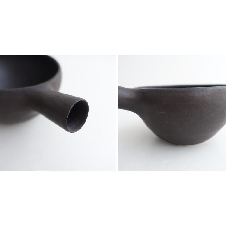正島克哉 *片手土鍋 黒*食器キッチン作家うつわ【陶器】(wa23-2601-41