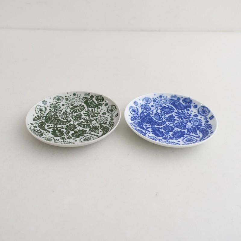 東屋 【scope別注】東屋 *印判小皿 カッコー呉須 緑彩 11cm 2枚セット