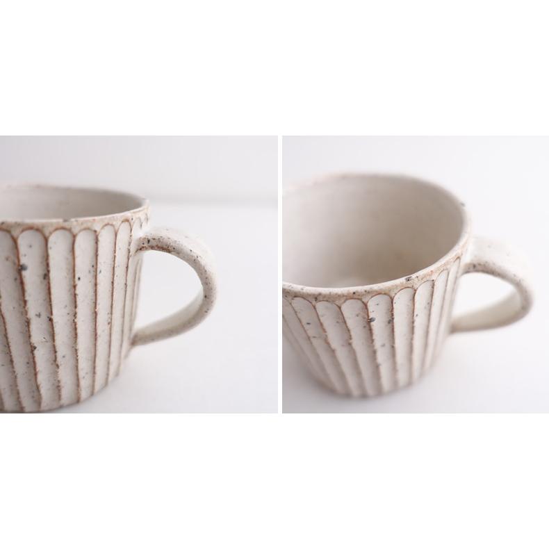 未使用】山田雅子 *しのぎマグカップA*食器コップキッチン作家鎬【陶器