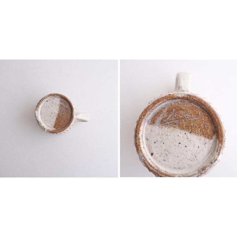 未使用】山田雅子 *しのぎマグカップA*食器コップキッチン作家鎬【陶器
