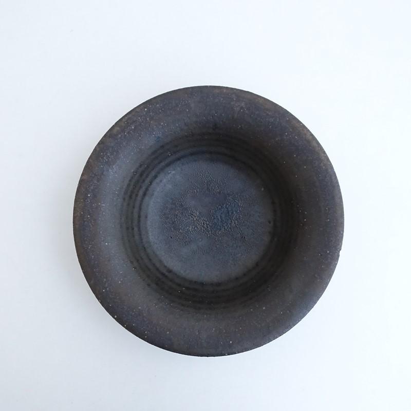 藤原純 *帽子鉢 7寸*食器お皿うつわ器ブラウンキッチン作家【陶器】古