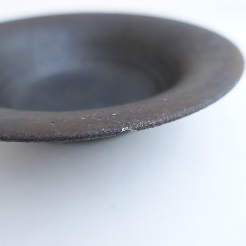 藤原純 *帽子鉢 7寸*食器お皿うつわ器ブラウンキッチン作家【陶器】古