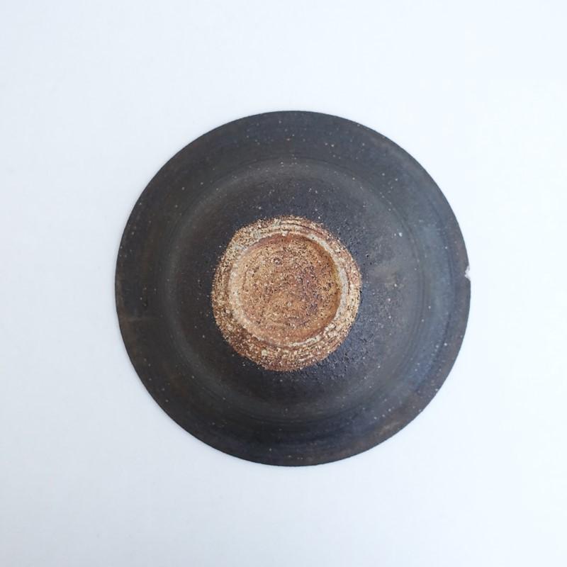 藤原純 *帽子鉢 7寸*食器お皿うつわ器ブラウンキッチン作家【陶器】古