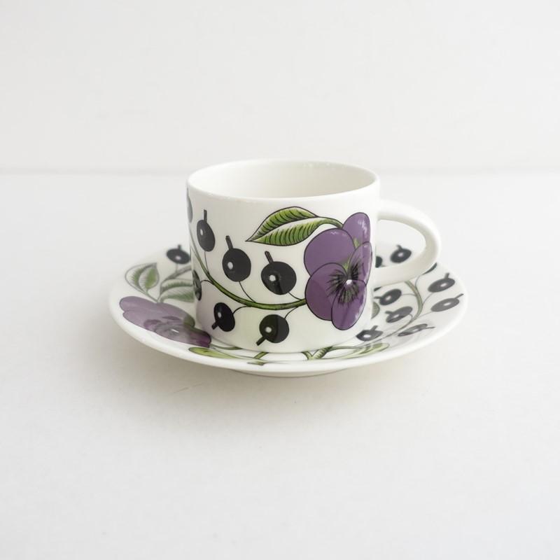 北欧】アラビア ARABIA *paratiisi カップ＆ソーサー パープル*食器