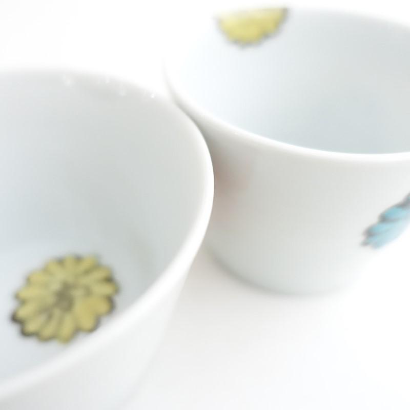 未使用】徳永遊心 *色絵 菊 蕎麦猪口 2点セット*食器うつわ器キッチン