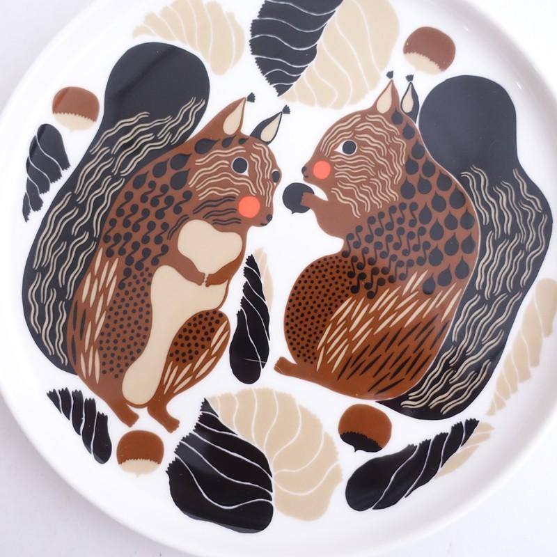 【ペア】marimekko 白黒　お馬さん柄のお皿　約27cm マリメッコ marimekko *Kurre プレート 20cm*お皿食器ホワイトブラウン