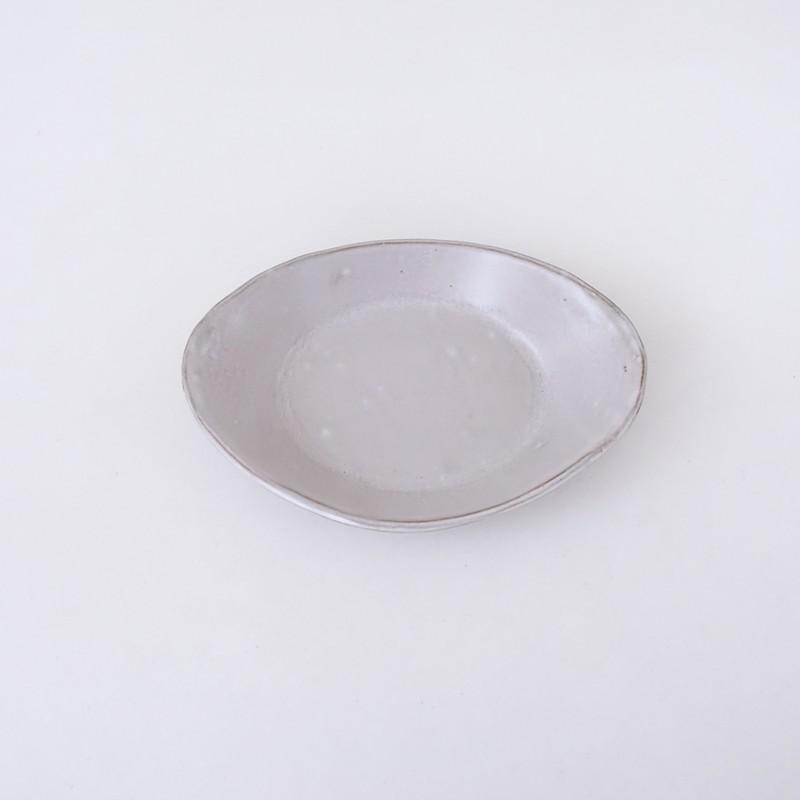 フじイまさよ *楕円プレート*グレージュ食器うつわ作家皿【陶器】Fujii