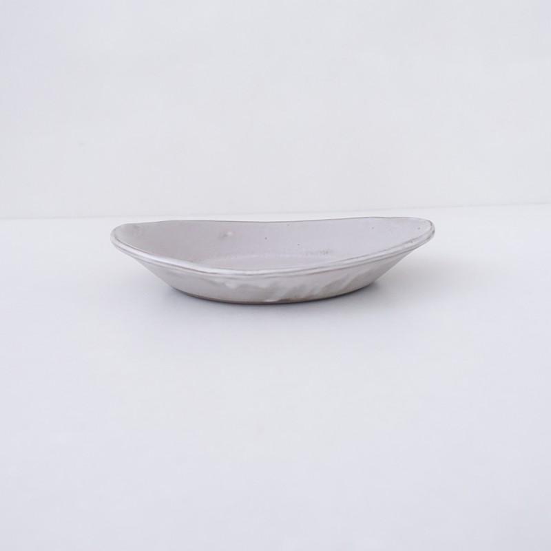 陶芸作家　陶器　食器　大皿　作家さん フじイまさよ *楕円プレート*グレージュ食器うつわ作家皿【陶器】Fujii
