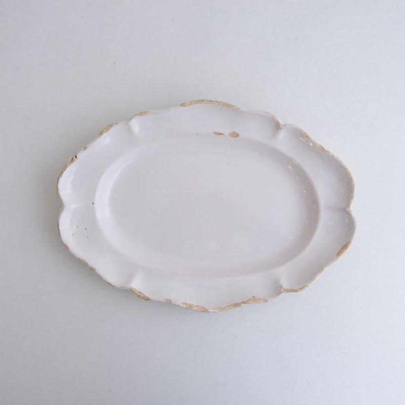 フランスアンティーク】 *Moustiers ムスティエ フラワーリムオーバル