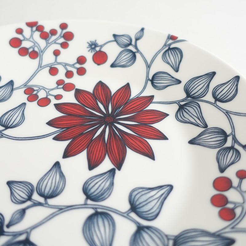 北欧】美品/アラビア ARABIA *Runo Frost berry オーバルプレート 25cm