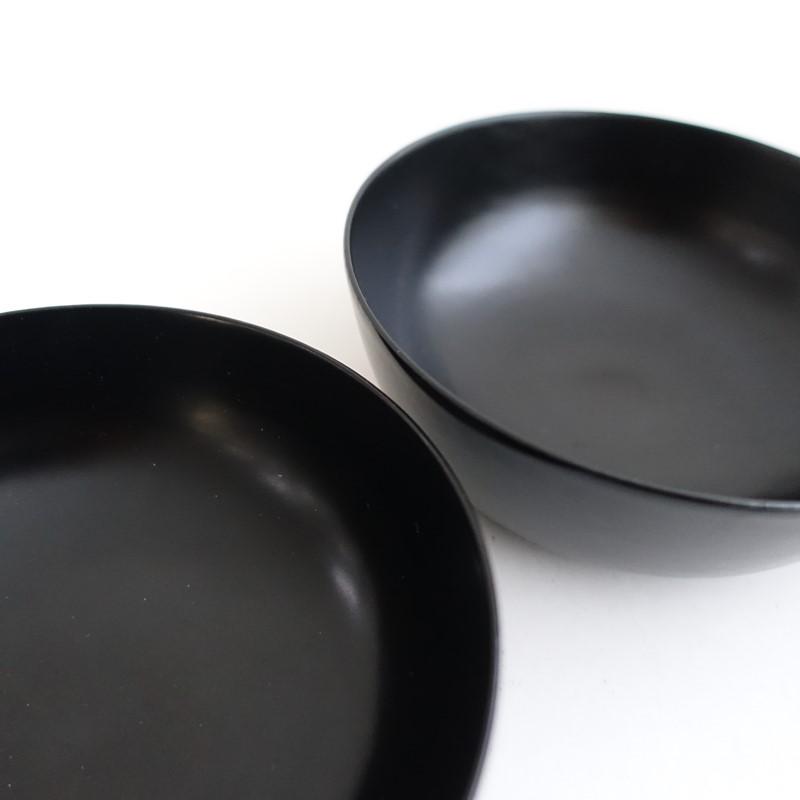 瀬戸國勝 *回椀 4点セット*茶碗食器ブラック【陶器】輪島塗漆器(wa5