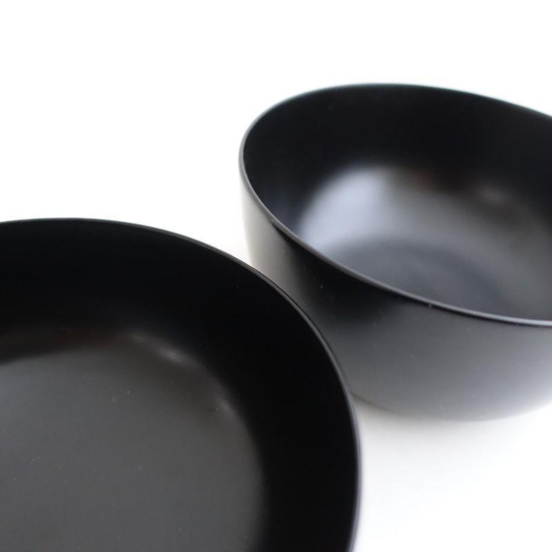瀬戸國勝 *回椀 4点セット*茶碗食器ブラック【陶器】輪島塗漆器(wa5