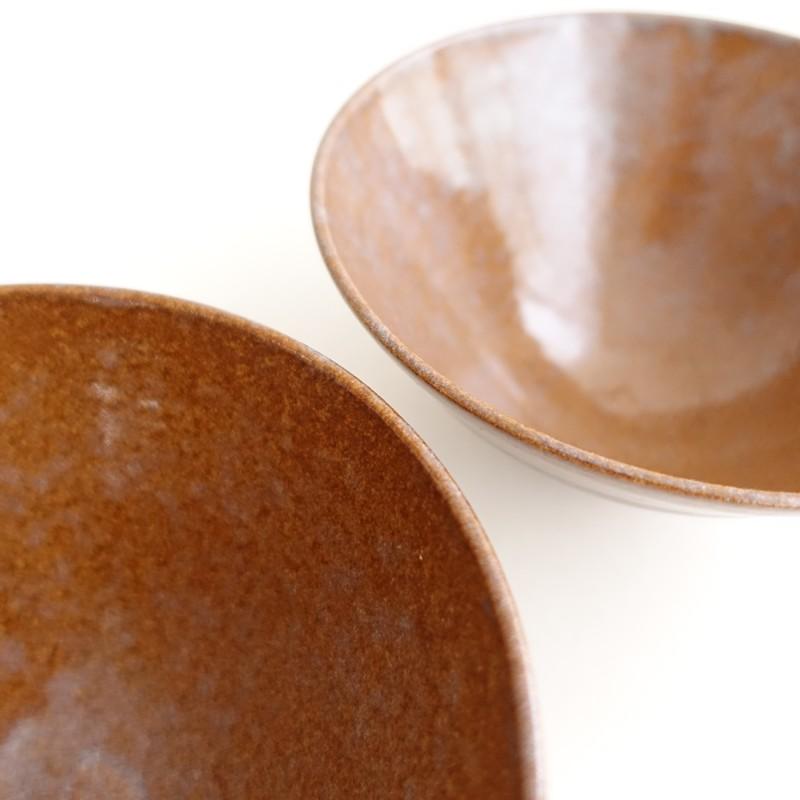 一柳京子 *鉢 2点セット*食器うつわ器作家ブラウン【陶器】(wa5-2602