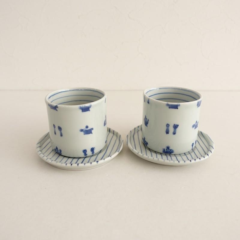 杉浦綾 *カップ&ソーサー 2点セット キッチン柄*食器うつわ器作家